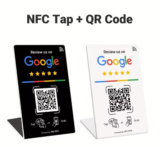 Soporte para Google Review con NFC y QR
